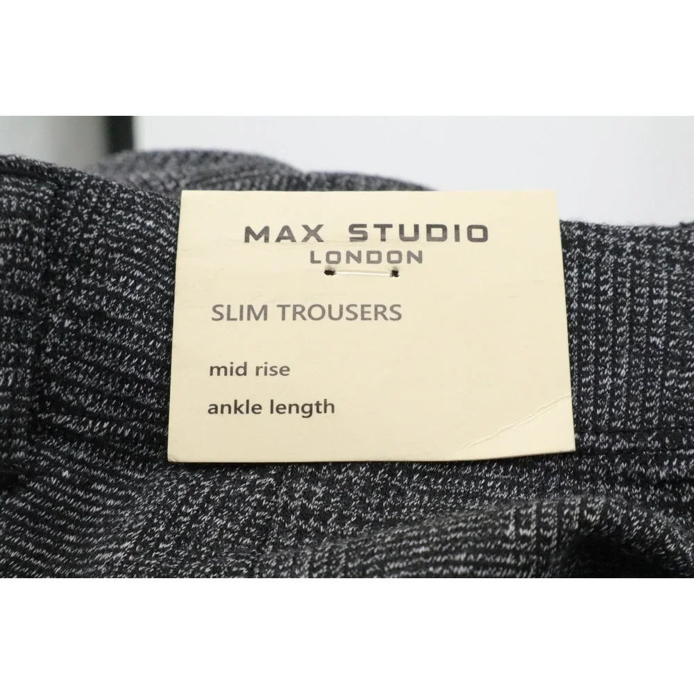 NWT Max Studio Womens Slim Trousers Gray Stretch Mid Rise Ankle Pants Small - Picture 10 of 12